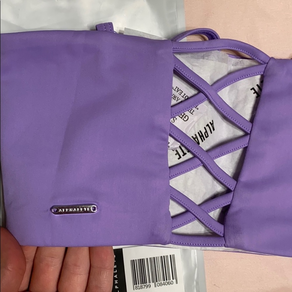 Alphalete Marina Bikini Top in Lilac. - Picture 7 of 7